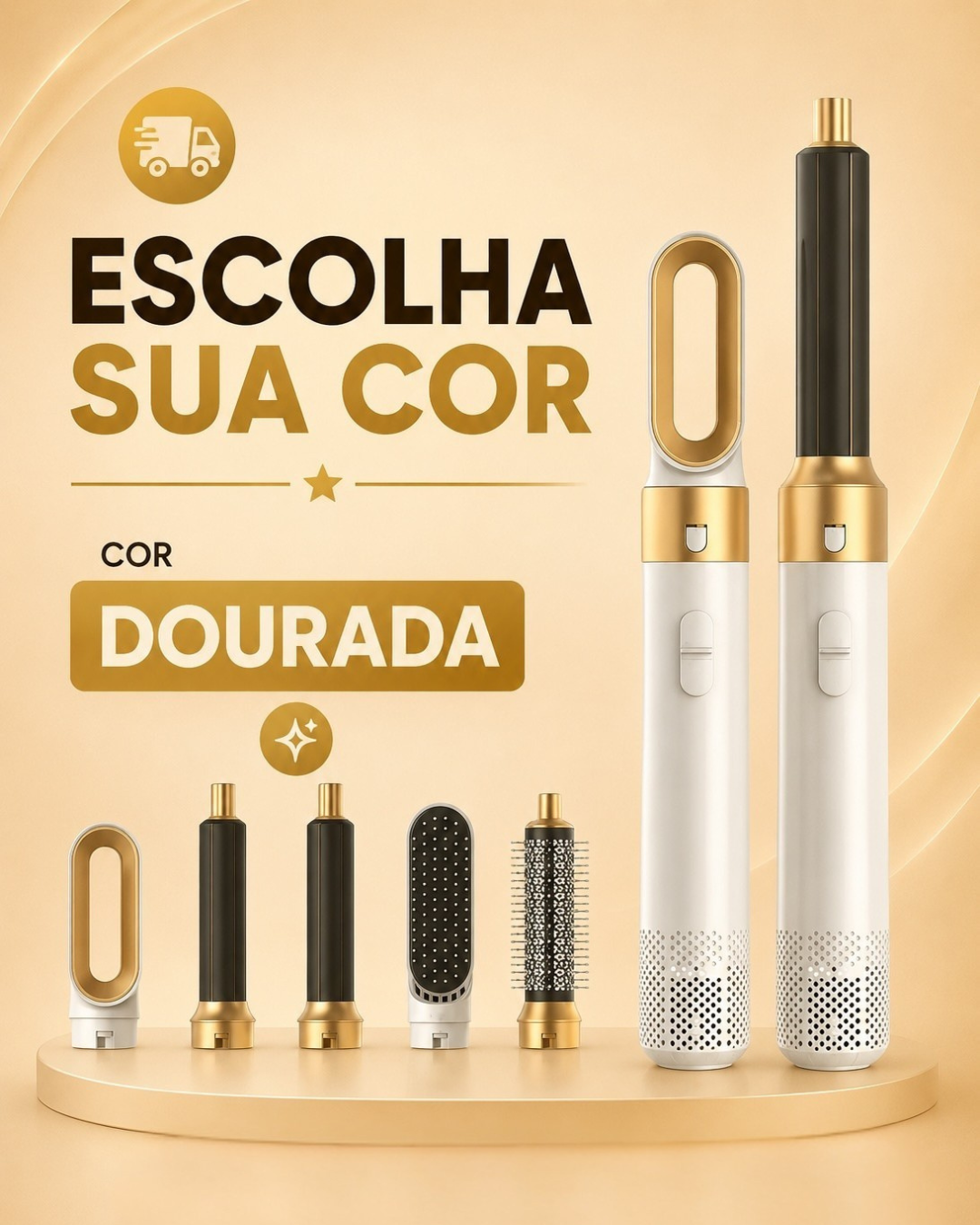 Escova Modeladora Hair 5 em 1, Alisa, Seca, Modela, Faz Cachos e Anti-Frizz – BIVOLT (110v/220v) - Imagem 4